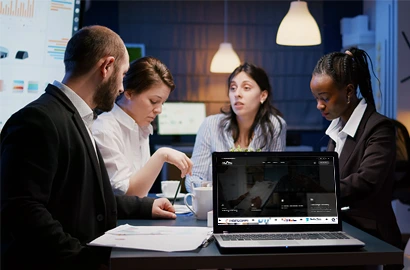 Technology staffing team meeting at Arjana Partners